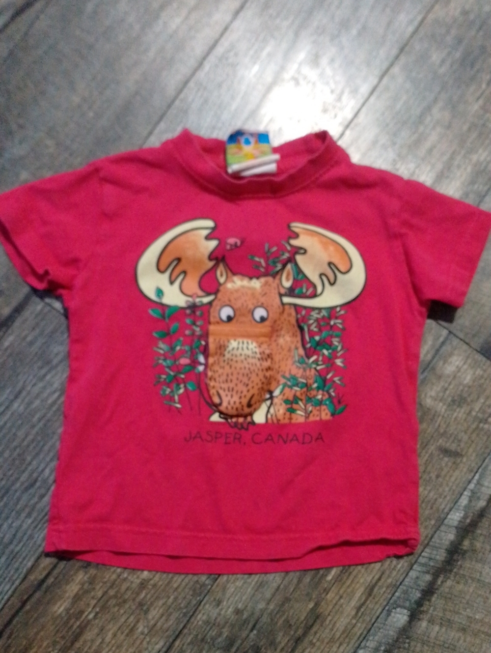 Toddler Hotpink Jasper Canada Moose Graphic Tee - With Flap Mouth And Tail